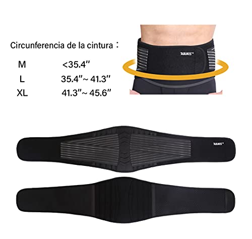 Vintree Lumbar para la Espalda Soporte Lumbar para Aliviar el Dolor y Lesiones Cinturon Lumbar Prevenir Daños Faja Lumbar para la Espalda para Hombres Mujer con Tirantes (X-Large)