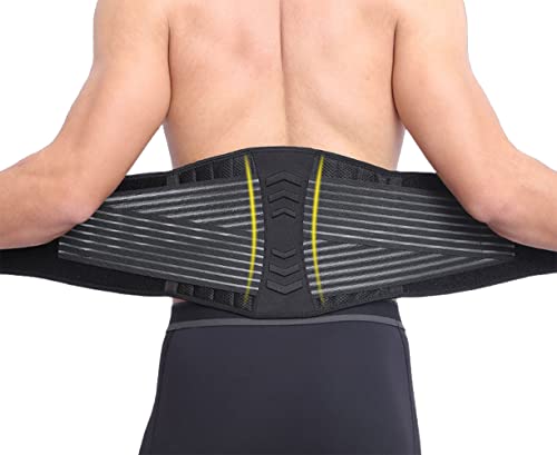 Vintree Lumbar para la Espalda Soporte Lumbar para Aliviar el Dolor y Lesiones Cinturon Lumbar Prevenir Daños Faja Lumbar para la Espalda para Hombres Mujer con Tirantes (X-Large)