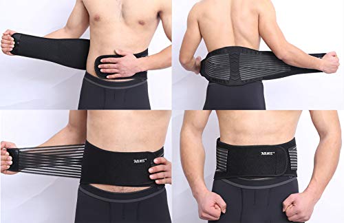 Vintree Lumbar para la Espalda Soporte Lumbar para Aliviar el Dolor y Lesiones Cinturon Lumbar Prevenir Daños Faja Lumbar para la Espalda para Hombres Mujer con Tirantes (X-Large)