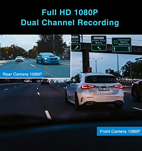 VIOFO Dual Cámara de Coche, A129 Duo Full HD 1080P Frontal Cámara y la Trasera con GPS, Wi-Fi, Grabación de Emergencia, Modo de Estacionamiento, Supercondensador, Detección de movimiento, WDR