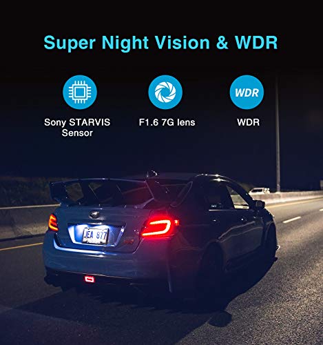 VIOFO Dual Cámara de Coche, A129 Duo Full HD 1080P Frontal Cámara y la Trasera con GPS, Wi-Fi, Grabación de Emergencia, Modo de Estacionamiento, Supercondensador, Detección de movimiento, WDR