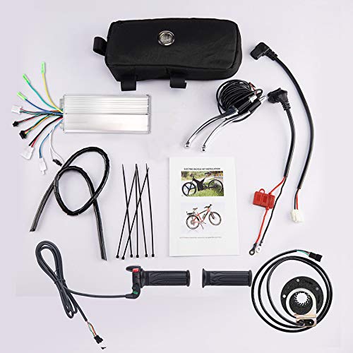 Viribus Kit de Conversión para Bicecleta Eléctrica Kit de Conversión de Bicicleta Electric para Rueda Trasera 26Pulgadas Bike Conversion Kit con Controlador de Modo Dual