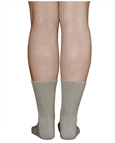 vitsocks Calcetines Extra Anchos No Aprietan Mujer (3 PARES) Piernas Tobillos Pies Hinchados, beige, 35-38