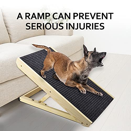 Vogvigo Escalera Pet Altura Ajustable Rampa Plegable Rampa para Alfombras Rascadoras para Gatos Antideslizante Rampa de Acceso con Alfombra reemplazable al Uso para Coche, Cama, sofá y SUV