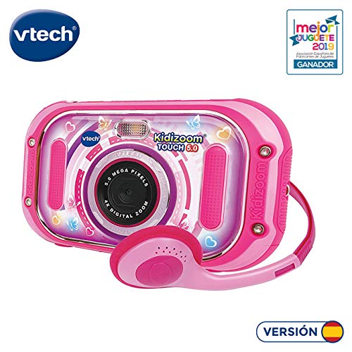 VTech Kidizoom Touch 5.0 Cámara de fotos digital infantil color rosa versión española (80-163557)