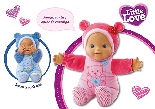 VTech - Rosi bebé, Little Love - Muñeca interactiva para jugar a cucu-trás, incluye canciones de cuna, conoce su estado de ánimo, enseña primeros números, partes del cuerpo (80-169422)