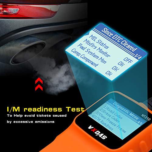 VXDAS NT210 OBD2 Escáner Herramienta de escaneo de diagnóstico del automóvil Compruebe la luz del Motor Lector Universal de códigos OBDII, Comprobación de Smog del automóvil después de 1996