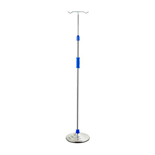 WANGF Porta Sueros Soporte de Infusión Intravenosa 2 O 4 Ganchos Soporte de Infusión de Acero Inoxidable Altura Ajustable 110cm-190cm Base Redonda de Hierro Fundido Móvil