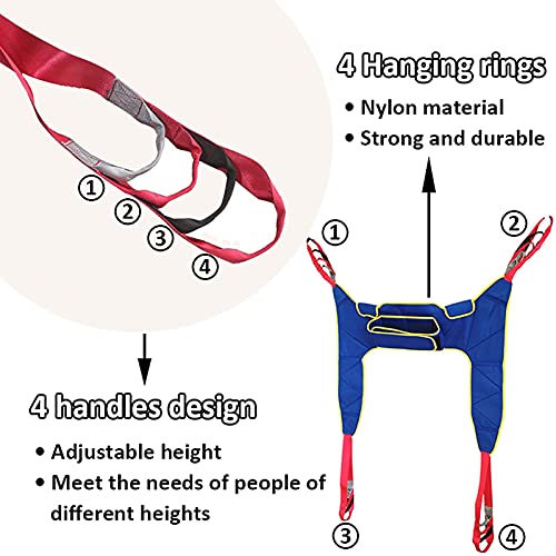 WANGXNCase Arnés con Cabezal, Grúa de Paciente Portátil Equipo Paciente Caminar Honda de La Banda de Transferencia, para Bariátrico, Enfermería, Anciano, Discapacitado 507 Libras