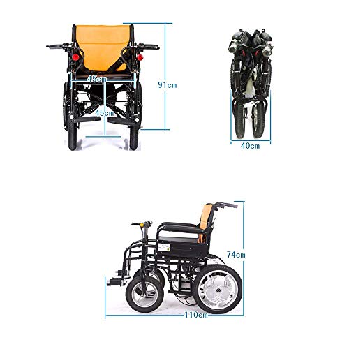 WBJLG Ancianos Discapacitados Senior Scooter eléctrico de Cuatro Ruedas Discapacitados Silla de Ruedas eléctrica Batería Batería Bicicleta Plegable en el Ascensor Capacidad de Carga Silla de Rueda