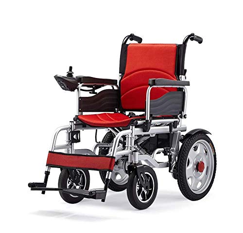 WBJLG Ancianos Discapacitados Senior/Discapacitados Silla de Ruedas eléctrica Plegable Todo Terreno Silla de Ruedas Plegable Silla eléctrica de Doble Motor Silla eléctrica Batería de Litio Silla