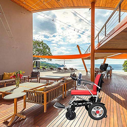 WBJLG Silla de Ruedas eléctrica de Servicio Pesado para Personas Mayores discapacitadas, Silla de Ruedas eléctrica Plegable 250W * 2 Conmutación Manual eléctrica de Doble Motor se Adapta a una VAR