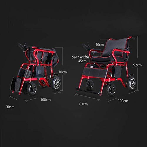 WBJLG Silla de Ruedas eléctrica para Personas Mayores con discapacidad Motor sin escobillas para Silla de Ruedas eléctrica Plegable Adecuado para Personas Mayores con discapacidad Scooter para per