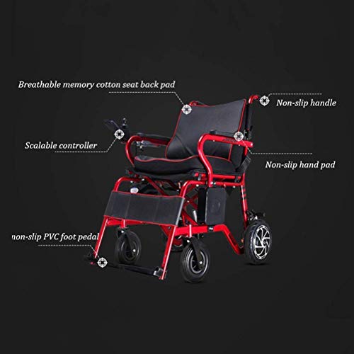 WBJLG Silla de Ruedas eléctrica para Personas Mayores con discapacidad Motor sin escobillas para Silla de Ruedas eléctrica Plegable Adecuado para Personas Mayores con discapacidad Scooter para per