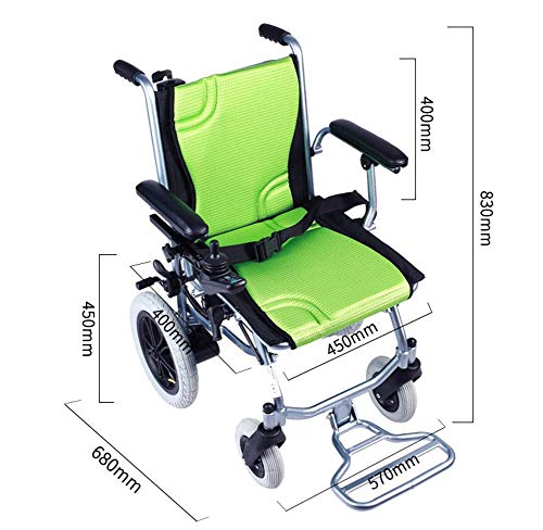 WBJLG Silla de Ruedas eléctrica para Personas Mayores con discapacidad, Solo 14 kg, batería de Litio Ligera Hbld3C, Scooter Plegable de Aluminio