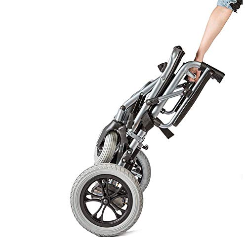 WBJLG Silla de Ruedas eléctrica para Personas Mayores con discapacidad, Solo 14 kg, batería de Litio Ligera Hbld3C, Scooter Plegable de Aluminio