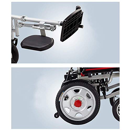 WBJLG Silla de Ruedas eléctrica para Personas Mayores discapacitadas Plegable Plegable Inteligente para Personas Mayores discapacitadas Scooter Completo automático de Cuatro Ruedas 100 kg de Carga