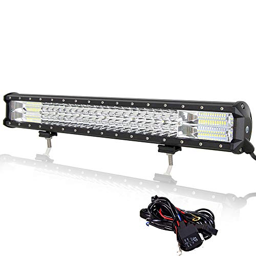 Willpower Barra Led 4x4 23'' 59cm 324W Barra de Luz Led con Arnés de Cableado Fila Triple Faro Led Focos Led 12V 24V Barras Led Trabajo para Coche Tractor SUV ATV UTV Camion Barco Todoterreno