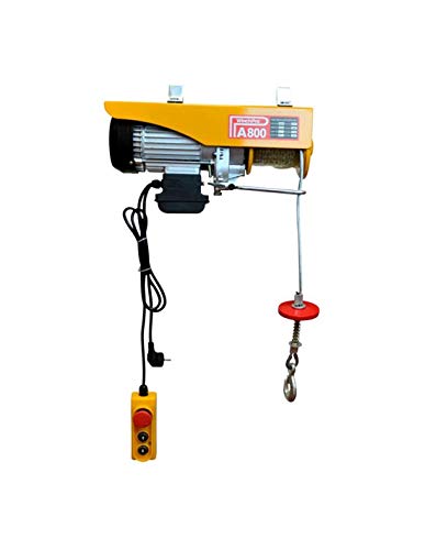 WinchPro - Polipasto Eléctrico 220V, Capacidad de 400/800Kg, Potencia del motor 1450W, Max. Altura de Elevación 12M, Construcción Robusta, Diámetro de la Cuerda de Acero 6mm