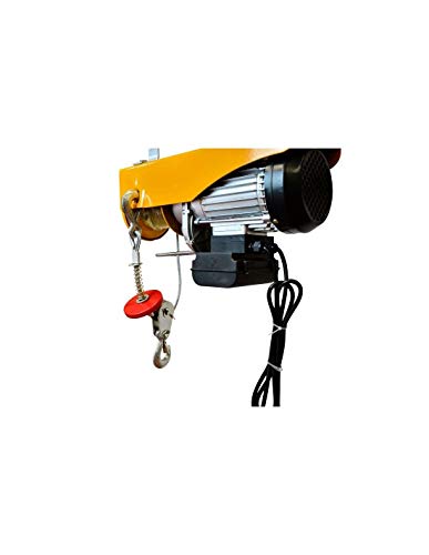 WinchPro - Polipasto Eléctrico 220V, Capacidad de 400/800Kg, Potencia del motor 1450W, Max. Altura de Elevación 12M, Construcción Robusta, Diámetro de la Cuerda de Acero 6mm