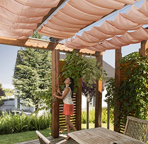 Windhager Toldo Vela de protección Solar tecnología de tensado de Cables 420 x 140 cm, Ideal para pérgola o Invernadero, Terracota, 10879