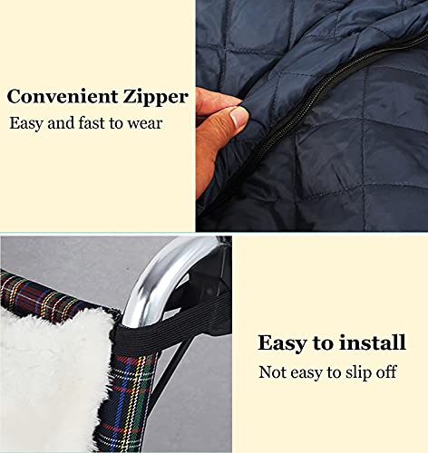 Winter Manta de Protección para Silla de Ruedas, protección Impermeable a Prueba de Viento, Forrada con Forro Polar, acogedora Funda para piernas Apta para sillas de Ruedas manuales y eléctricas