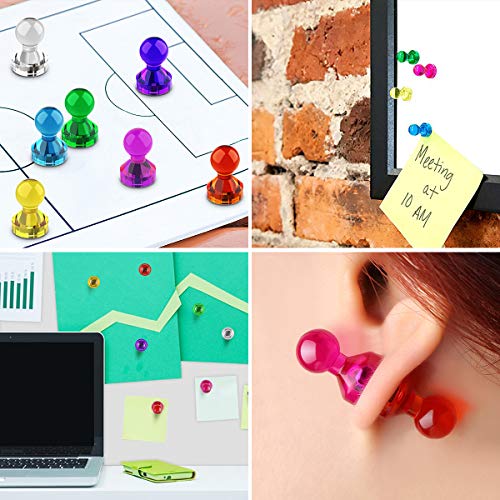 Wukong 60 Piezas Color Strong Imanes de nevera Whiteboard Magnets Magnetic Push Pins para mapa, oficina, pizarra, refrigerador, mapa y calendario