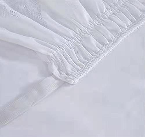 WWQQ Falda De Cama con Volante Polvo Elástico Ruffles Doble/Simple 120/135/150/180/200 * 200cm Alrededor De La Envoltura De Cama con Cinturones Ajustables Blanco (Color : A, Size : 135x200cm)