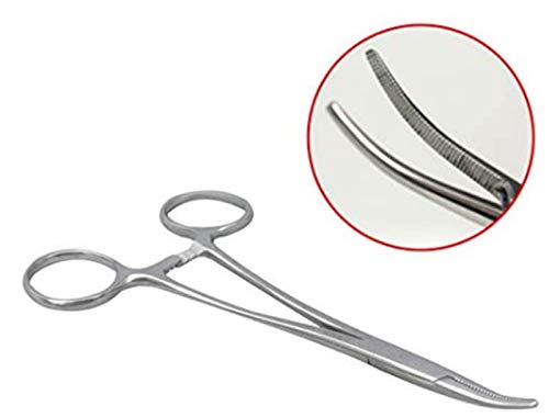 WYMAODAN YIYI Pinzas hemostáticas, Acero Inoxidable Perro Gato Mascota Tijeras Oreja Abrazadera de Pelo Tijeras de Pesca Herramientas (Curva de 16cm)