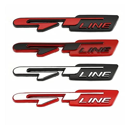 XBXDM Par De GT Line Logo Fender Body Emblem Auto Trunk Trunk Badge Sticker Decoración De Coche Se Adapta A Kia Forte Optima Sport K5 Stinger Emblems Lettering (Nombre del Color: Negro Rojo)