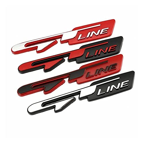 XBXDM Par De GT Line Logo Fender Body Emblem Auto Trunk Trunk Badge Sticker Decoración De Coche Se Adapta A Kia Forte Optima Sport K5 Stinger Emblems Lettering (Nombre del Color: Negro Rojo)