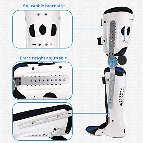 xiaoemoo Ortesis de pie y Tobillo de Rodilla, Soporte Fijo de Rodilla y pie para Caminar, Soporte Fijo médico para Pierna y Tobillo, Corrector de articulación de Rodilla,Blanco,Left