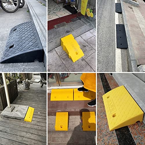 XJJUN Rampa De Acera, Rampas De Umbral De Movilidad Portátil Rampa De Puerta De Plástico, por Silla De Ruedas Acceso para Scooter Silla para Discapacitados (Color : Yellow, Tamaño : 50x27x7cm)