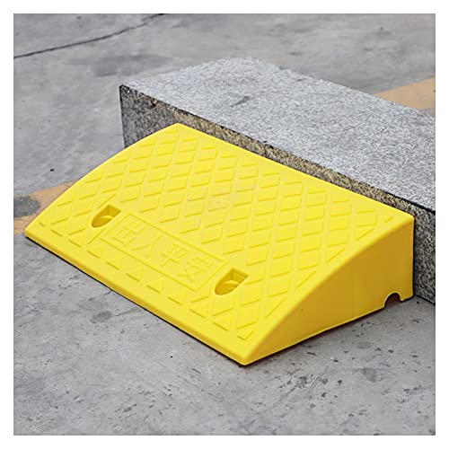 XJJUN Rampa De Acera, Rampas De Umbral De Movilidad Portátil Rampa De Puerta De Plástico, por Silla De Ruedas Acceso para Scooter Silla para Discapacitados (Color : Yellow, Tamaño : 50x27x7cm)