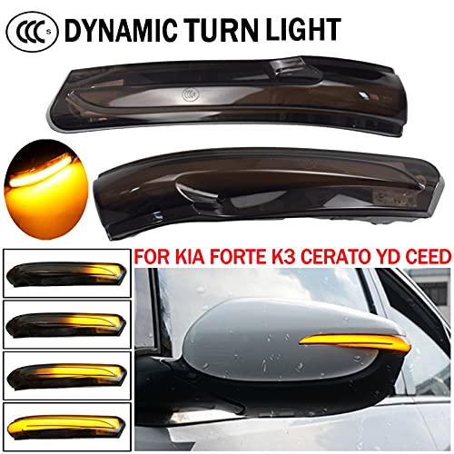 XWSQ Gire Las Luces de la señal para KIA K3 Forte YD 14-2018 CEED (JD) 13-2018 Amarillo y Azul LED Dynamic Gurn Sirve Light Light Light Light Retroview Indicador de Espejo (Emitting Color : Yellow)