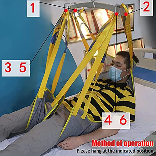 XYEJL Arnés De Elevación De Paciente De Cuerpo Completo,Eslinga De Elevación con para Paciente Y Minusválido,Arnés para traslados, Ayudas para El Paciente,Carga MáXima De 230 Kg,L