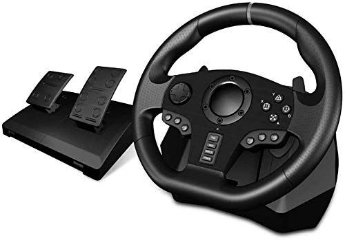 Xyfw Juego De Carreras Volante, Volante De Conducción Simulada con El Pie Lineal Pedal Y Función De Comunicación De Voz para Regalo De Cumpleaños