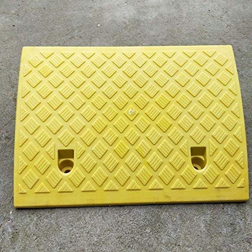 Xzg1-Ramp Rampas de umbral de plástico, rampas de silla de ruedas portátiles para interiores y exteriores para discapacitados, rampss accesibles (tamaño 50 x 33 x 17 cm), color: amarillo)