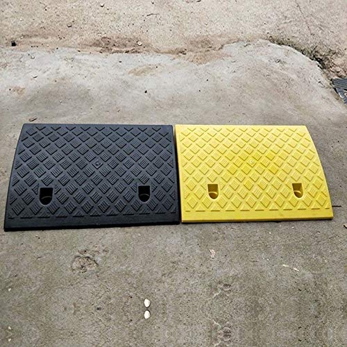 Xzg1-Ramp Rampas de umbral de plástico, rampas de silla de ruedas portátiles para interiores y exteriores para discapacitados, rampss accesibles (tamaño 50 x 33 x 17 cm), color: amarillo)