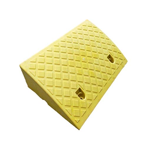 Xzg1-Ramp Rampas de umbral de plástico, rampas de silla de ruedas portátiles para interiores y exteriores para discapacitados, rampss accesibles (tamaño 50 x 33 x 17 cm), color: amarillo)