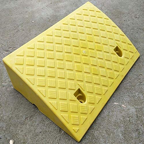 Xzg1-Ramp Rampas de umbral de plástico, rampas de silla de ruedas portátiles para interiores y exteriores para discapacitados, rampss accesibles (tamaño 50 x 33 x 17 cm), color: amarillo)