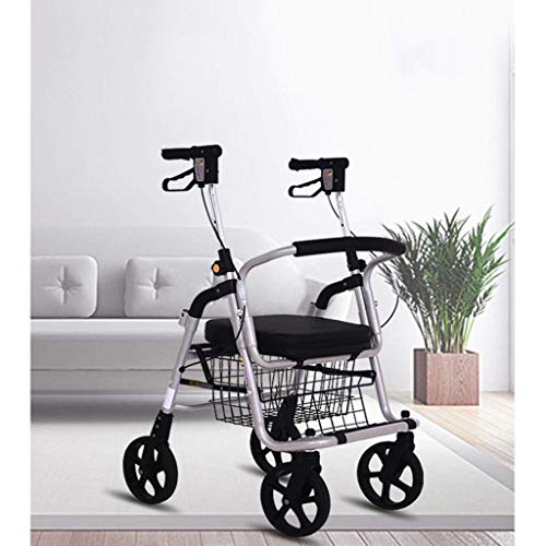 YANJ Carritos de la Compra Carrito de la Compra Carrito Coche para Personas Mayores Carro de Scooter Silla de Ruedas Puede Sentarse Bicicleta Plegable de Cuatro Ruedas Carga 100 kg (Col