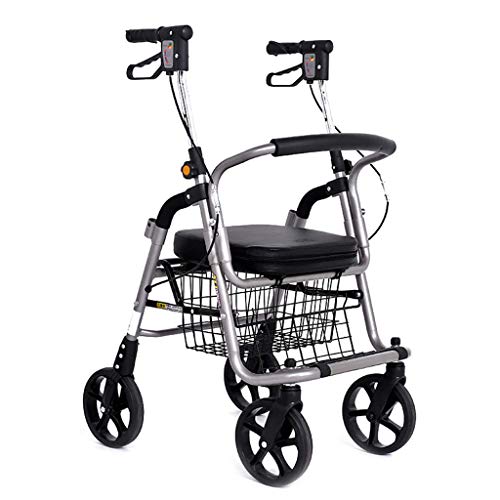 YANJ Carritos de la Compra Carrito de la Compra Carrito Coche para Personas Mayores Carro de Scooter Silla de Ruedas Puede Sentarse Bicicleta Plegable de Cuatro Ruedas Carga 100 kg (Col