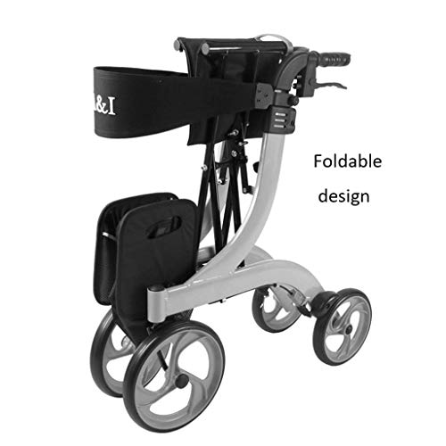 YANJ Carritos de la Compra Carrito de la Compra Silla de Ruedas Plegable Carrito de la Compra para el hogar con Asiento Muletas portátiles para Anciano El Regalo Puede soportar 100 kg (