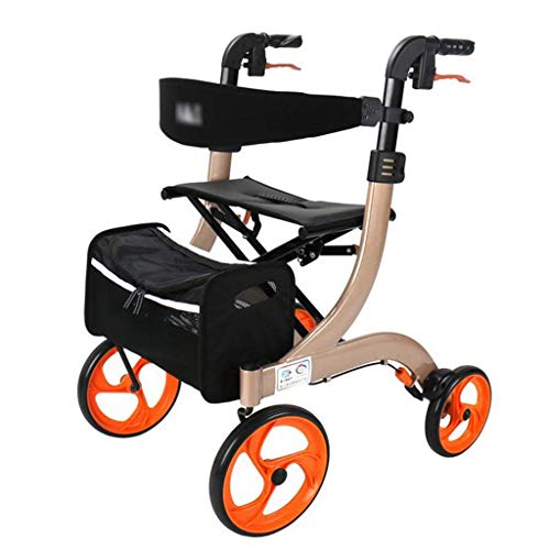 YANJ Carritos de la Compra Carrito de la Compra Silla de Ruedas Plegable Carrito de la Compra para el hogar con Asiento Muletas portátiles para Anciano El Regalo Puede soportar 100 kg (