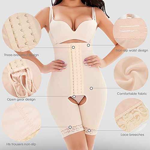 YAOTT Mujer Bodies Moldeadores con Efecto Realce Body Reductor Busto Abierto Corsé sin Costuras Cintura Adelgazantes Bodysuit Posparto Faja Reductora Modeladora Shapewear Adelgazantes con Cremallera