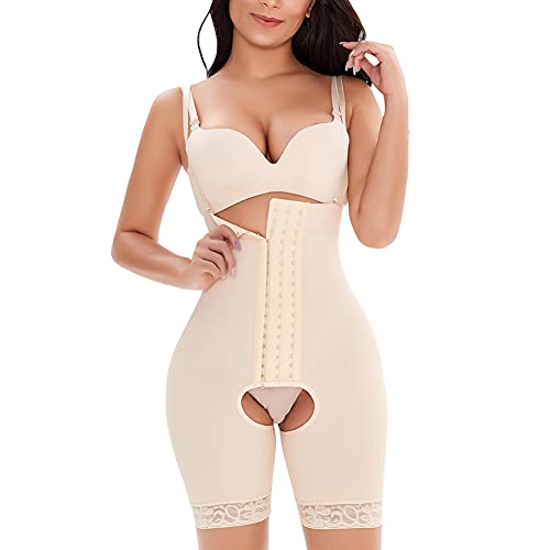 YAOTT Mujer Bodies Moldeadores con Efecto Realce Body Reductor Busto Abierto Corsé sin Costuras Cintura Adelgazantes Bodysuit Posparto Faja Reductora Modeladora Shapewear Adelgazantes con Cremallera