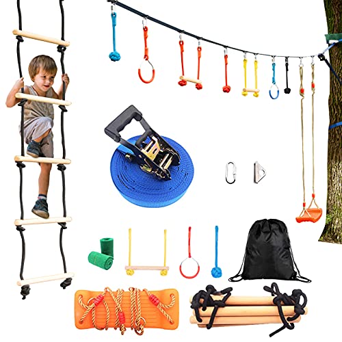 YGJT Equipo de Gimnasia Columpio de Jardin Niños, Juguetes al Aire Libre, Kits Camping con Columpios Arbol Seguridad para Interior y Exterior, Juegos Apto para 5 año Niños y Adultos