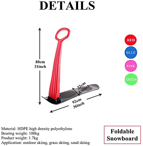 yinhegou Snow Scooter Kids Skis Plegable Ski Scooter Ligero de la Nieve Linda para el Exterior Invierno,Azul