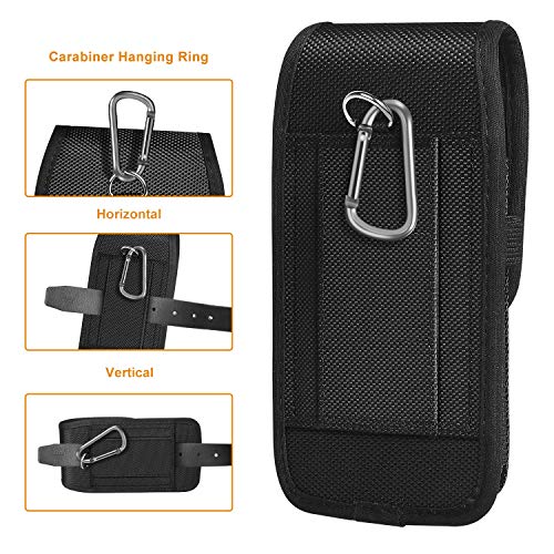 ykooe Universal Funda Cinturón para Xiaomi Redmi Note 9/9s/9 Pro, Vertical PU Bolsa con Ranura para Tarjeta (Negro)